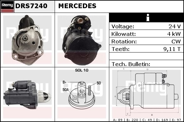 DELCO REMY Стартер DRS7381